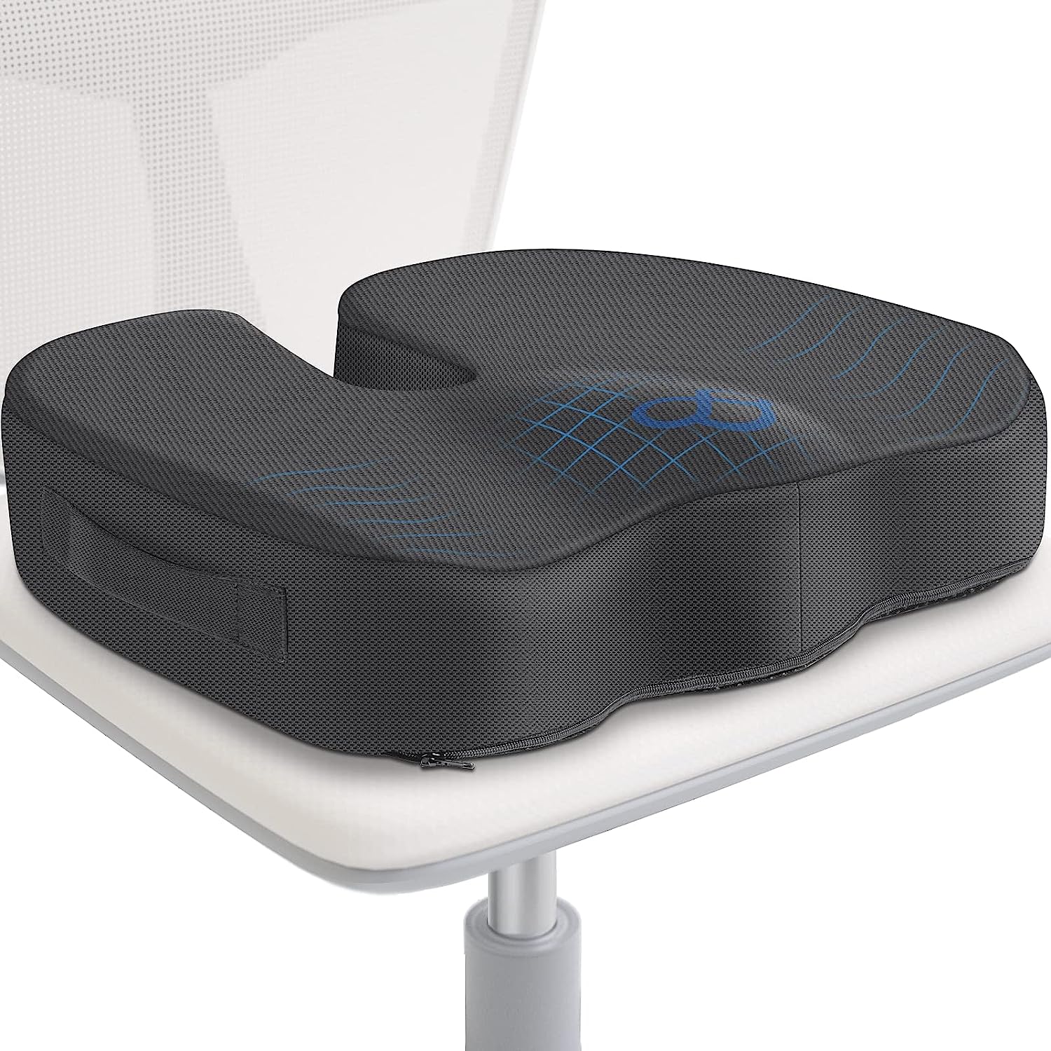 230527222243009_1 TushGuard Seat Cushion for Office Chair Memory Foam Non-Slip Desk Chair Cushion Back, Coccyx, Sciatica, Tailbone Pain Relief Butt Pillow for Office Chair, Car, Wheelchair, Black - Image 1